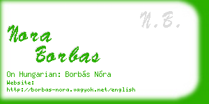 nora borbas business card